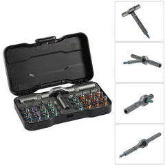 SEESE Ratchet Magetic Screwdriver Set, S2 Steel Precision Screwdriver Set - Removable Self Assembly Screwdriver Kit for Furniture Assembly and Repair - Gift for Diyer Backtoschool