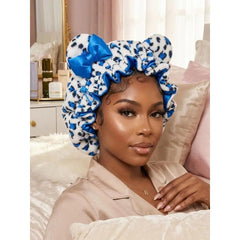 Women'S Plush Satin Bonnet - Double-Layered Curly Hair Nightcap with Cute Animal Ears & Bow, All Seasons Hair Protection Sleep Cap, Friction-Free, Hidden Adjustable Strap, Sports Headband Accessory, Women'S Gift, Heatless, Sporty Sports Headbands