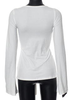 Women'S Solid Knot Front Split Hem Tee, Casual Chic Basic Feminine Long Sleeve Sweetheart Neck T-Shirt for Fall, Women'S Clothing for Daily Wear Top