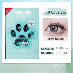Fairy Glue-Free False Eyelashes Easy to Rebound No Need to Remove Segmented Thin Stems Suitable for Novice DIY MENGHELA Eyelashe