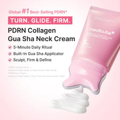 [NEW] [Medicube] PDRN Collagen Gua Sha Neck Wrinkle Cream | Built-In Gua Sha Massager with Volufiline 5% + PDRN | Firming, Contour Care for the Look of Fine Lines, Jawline, Neck, Décolleté,Underarms, Chest, Legs, Shoulder | Massage Cream | Korean Skincare