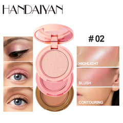 3 in 1 Matte Highlighter Contouring Blush Palette Pearly Shiny Eyeshadow Multifunctional Face Makeup Palette Female Cosmetic