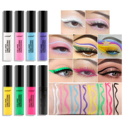 8 Color Eyeliner Liquid Pencil Waterproof Easy to Wear Make up Matte Eye Liner Blue Pink Green White Black Purple Yellow Eyliner