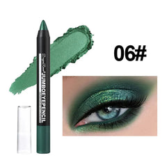 Smoky Dark Green Eyeshadow Pencil Stick Waterproof Pearlescent 12 Colors Metallic Glitter Eye Shadow Highlighter Pen Makeup Tool