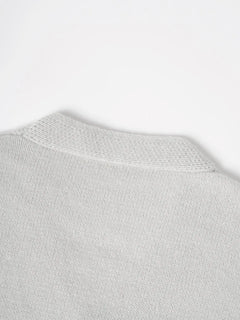 Women'S Elegant V-Neck Loose Fit Long Sleeve Knitted Cardigan, Lantern Sleeve Drop Shoulder Button Front Cardigan, Casual Outerwear for Fall & Winter, Knitwear, Womenswear, Clothes