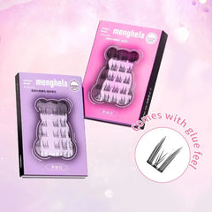 Fairy Glue-Free False Eyelashes Easy to Rebound No Need to Remove Segmented Thin Stems Suitable for Novice DIY MENGHELA Eyelashe