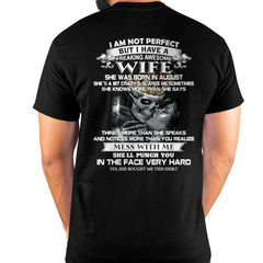 August - I Am Not Perfect But I Have A Freaking Awesome Wife - Gift For Husband From Wife - NGHL08 (SKU06-34-08)