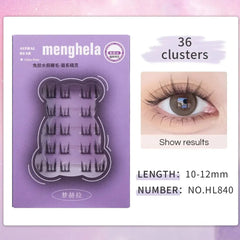 Fairy Glue-Free False Eyelashes Easy to Rebound No Need to Remove Segmented Thin Stems Suitable for Novice DIY MENGHELA Eyelashe