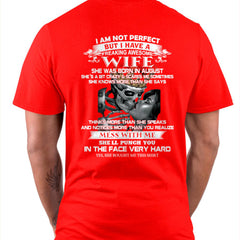 August - I Am Not Perfect But I Have A Freaking Awesome Wife - Gift For Husband From Wife - NGHL08 (SKU06-34-08)