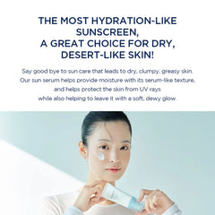 [SKIN1004 Official Shop] Hyalu-Cica Water-Fit Sun Serum UV 50Ml (OTC) - Lightweight Sunscreen for Daily Use, Korean Sunscreen, Watery and Creamy Texture, Sunscreen for Sensitive Skin