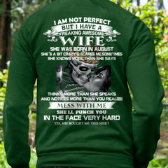 August - I Am Not Perfect But I Have A Freaking Awesome Wife - Gift For Husband From Wife - NGHL08 (SKU06-34-08)