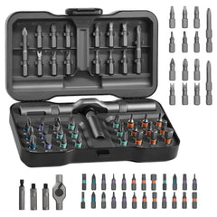 SEESE Ratchet Magetic Screwdriver Set, S2 Steel Precision Screwdriver Set - Removable Self Assembly Screwdriver Kit for Furniture Assembly and Repair - Gift for Diyer Backtoschool