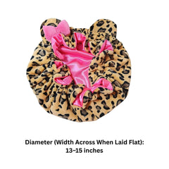 Women'S Plush Satin Bonnet - Double-Layered Curly Hair Nightcap with Cute Animal Ears & Bow, All Seasons Hair Protection Sleep Cap, Friction-Free, Hidden Adjustable Strap, Sports Headband Accessory, Women'S Gift, Heatless, Sporty Sports Headbands