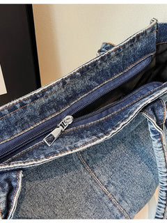 New Washed Denim Tote Bag, Retro Versatile Denim Shoulder Bag, Multifunctional Stylish Casual Crossbody Bag, Women’S Everyday Commuter Bag, Women’S Tote Bag with Adjustable Shoulder Strap, Casual Medium-Size Commuter Work Bag