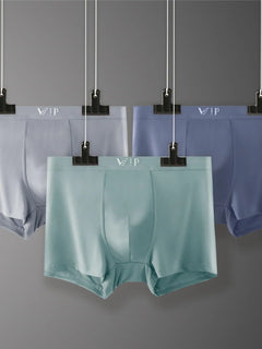 Men'S "VIP" Letter Solid Breathable Boxer Briefs, Regular Fit Casual Panties, Fashion Comfortable Underwear Set, Summer Outfits 2024